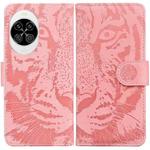 For Huawei nova 14 Tiger Embossing Pattern Flip Leather Phone Case(Pink)