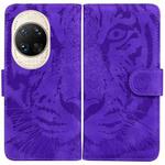 For Huawei nova 14 Ultra Tiger Embossing Pattern Flip Leather Phone Case(Purple)