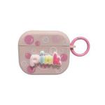 For AirPods Pro 2 Fresh 3D Text Skin Feel Earbuds Box PC Case(Pink)