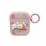 For AirPods 2 / 1 Fresh 3D Text Skin Feel Earbuds Box PC Case(Pink)