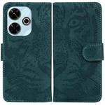 For Redmi 13 4G Tiger Embossing Pattern Flip Leather Phone Case(Green)
