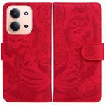 For Redmi 15C 4G 173.1mm / 15C 5G 173.1mm Tiger Embossing Pattern Flip Leather Phone Case(Red)