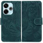 For Xiaomi Poco M6 4G Tiger Embossing Pattern Flip Leather Phone Case(Green)