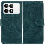 For Xiaomi Poco F6 Pro Tiger Embossing Pattern Flip Leather Phone Case(Green)