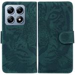 For Xiaomi 14T Tiger Embossing Pattern Flip Leather Phone Case(Green)