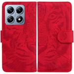 For Xiaomi 14T Pro Tiger Embossing Pattern Flip Leather Phone Case(Red)