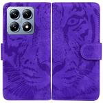 For Xiaomi 14T Pro Tiger Embossing Pattern Flip Leather Phone Case(Purple)