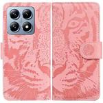 For Xiaomi 14T Pro Tiger Embossing Pattern Flip Leather Phone Case(Pink)