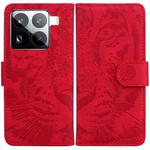 For Xiaomi 15 Pro Tiger Embossing Pattern Flip Leather Phone Case(Red)
