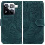 For Xiaomi 15 Pro Tiger Embossing Pattern Flip Leather Phone Case(Green)