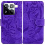 For Xiaomi 15 Pro Tiger Embossing Pattern Flip Leather Phone Case(Purple)
