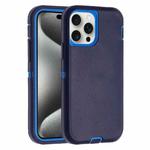 For iPhone 15 Pro Robot Three-proof Life Waterproof Phone Case with Holder(Royal Blue + Blue)