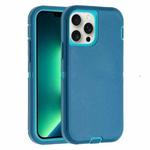 For iPhone 13 Pro Robot Three-proof Life Waterproof Phone Case with Holder(Dark Blue + Light Blue)