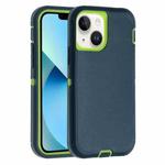 For iPhone 13 Robot Three-proof Life Waterproof Phone Case with Holder(Dark Green + Light Green)