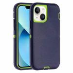 For iPhone 13 mini Robot Three-proof Life Waterproof Phone Case with Holder(Royal Blue + Green)