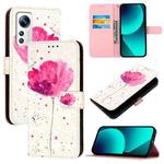 For Xiaomi 12 / 12X / 12S 3D Painting Horizontal Flip Leather Phone Case(Flower)