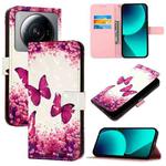 For Xiaomi 12S Ultra 3D Painting Horizontal Flip Leather Phone Case(Rose Butterfly)