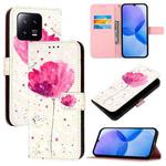 For Xiaomi 13 3D Painting Horizontal Flip Leather Phone Case(Flower)