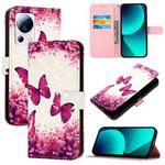 For Xiaomi 13 Lite / Civi 2 3D Painting Horizontal Flip Leather Phone Case(Rose Butterfly)