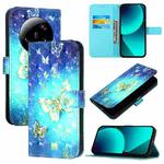 For Xiaomi 13 Ultra 3D Painting Horizontal Flip Leather Phone Case(Golden Butterfly)