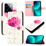 For Xiaomi 14 Pro 3D Painting Horizontal Flip Leather Phone Case(Flower)