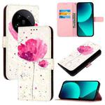 For Xiaomi 14 Ultra 3D Painting Horizontal Flip Leather Phone Case(Flower)