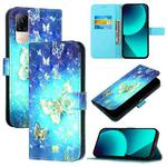 For Xiaomi Civi 1S 3D Painting Horizontal Flip Leather Phone Case(Golden Butterfly)