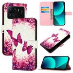 For Xiaomi Mi 11 Ultra 3D Painting Horizontal Flip Leather Phone Case(Rose Butterfly)