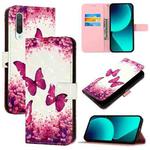 For Xiaomi Mi CC9 / Mi 9 Lite 3D Painting Horizontal Flip Leather Phone Case(Rose Butterfly)