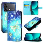 For Xiaomi Poco X6 Neo Global 3D Painting Horizontal Flip Leather Phone Case(Golden Butterfly)