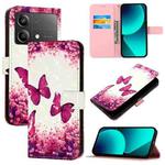 For Xiaomi Poco X6 Neo Global 3D Painting Horizontal Flip Leather Phone Case(Rose Butterfly)