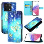 For Xiaomi 14T Pro 3D Painting Horizontal Flip Leather Phone Case(Golden Butterfly)