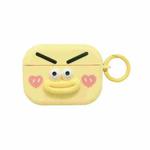 For AirPods Pro Fresh 3D Emoji Pattern Skin Feel Earbuds Box PC Case(Yellow)