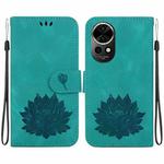 For Huawei nova 12 Lotus Embossed Leather Phone Case(Green)