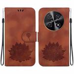For Huawei nova 12i Lotus Embossed Leather Phone Case(Brown)