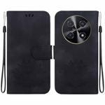 For Huawei nova 12i Lotus Embossed Leather Phone Case(Black)