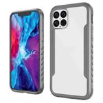 For iPhone 12 / 12 Pro Armor Metal Clear PC + TPU Shockproof Case(Grey)