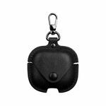 For Redmi Buds 6 Active Edition Business Leather Earphone Protective Case with Hook(Black)