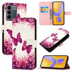 For vivo V27 Global / V27 Pro Global 3D Painting Horizontal Flip Leather Phone Case(Rose Butterfly)