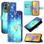 For vivo V29e / Y200 / V30 Lite 5G Global 3D Painting Horizontal Flip Leather Phone Case(Golden Butterfly)