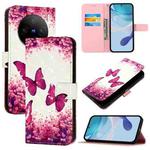 For vivo X100s 3D Painting Horizontal Flip Leather Phone Case(Rose Butterfly)