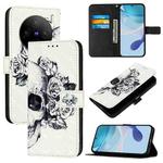 For vivo X100s 3D Painting Horizontal Flip Leather Phone Case(Skull)