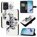 For vivo Y02s / Y16 / Y35 5G 3D Painting Horizontal Flip Leather Phone Case(Skull)