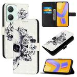 For vivo Y03 Global 3D Painting Horizontal Flip Leather Phone Case(Skull)