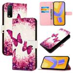 For vivo Y20 / Y20a / Y20g / Y20i / Y20s 3D Painting Horizontal Flip Leather Phone Case(Rose Butterfly)