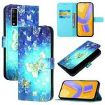 For vivo Y70S 3D Painting Horizontal Flip Leather Phone Case(Golden Butterfly)