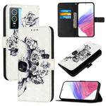 For vivo Y76 5G 3D Painting Horizontal Flip Leather Phone Case(Skull)