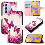 For vivo Y100 5G IDN / Y200e 5G Global 3D Painting Horizontal Flip Leather Phone Case(Rose Butterfly)