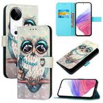 For vivo S19 3D Painting Horizontal Flip Leather Phone Case(Grey Owl)