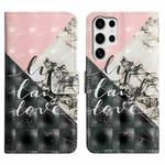 For Samsung Galaxy S25 Ultra 5G Oil Embossed 3D Drawing Leather Phone Case(Stitching Marble)